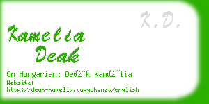 kamelia deak business card